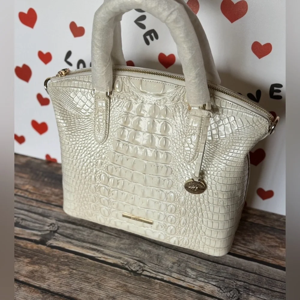 FIRM Brahmin COCONUT MILK Medium Duxbury White HTF Creamy Off White NWT